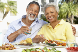 Couple Eating An Al Fresco Meal